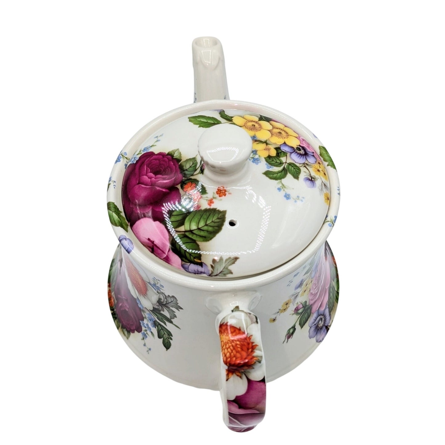 Vintage 1970s Windsor Floral English Bone China Teapot