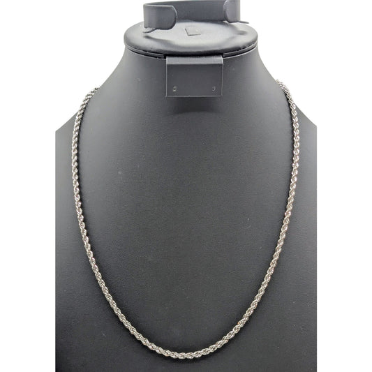 Vintage 925 Sterling Silver Thick 29g 24" Rope Chain Link Necklace