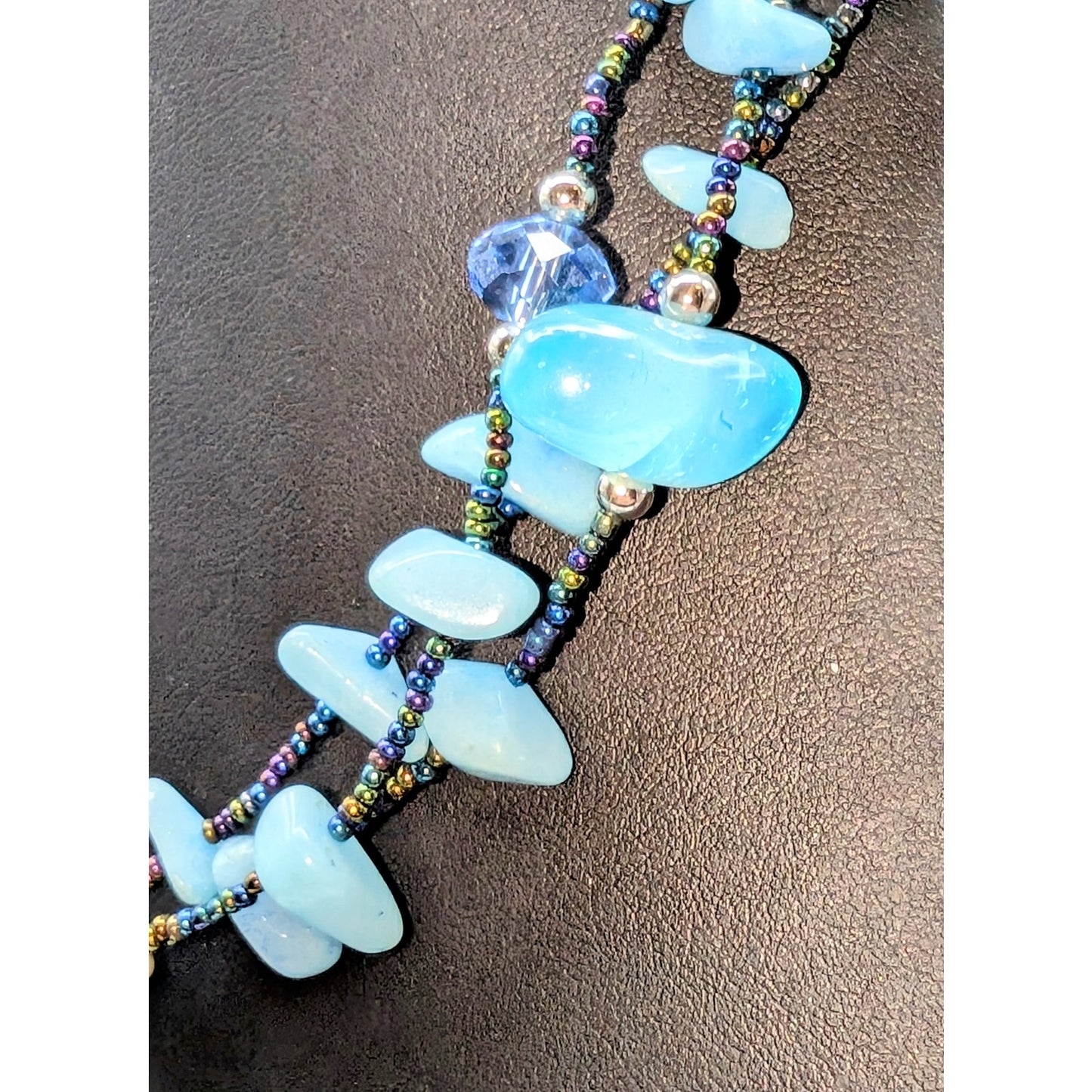 Mixed Lot of Blue Sparkle Stone Crystal Beaded Necklaces & Bracelets