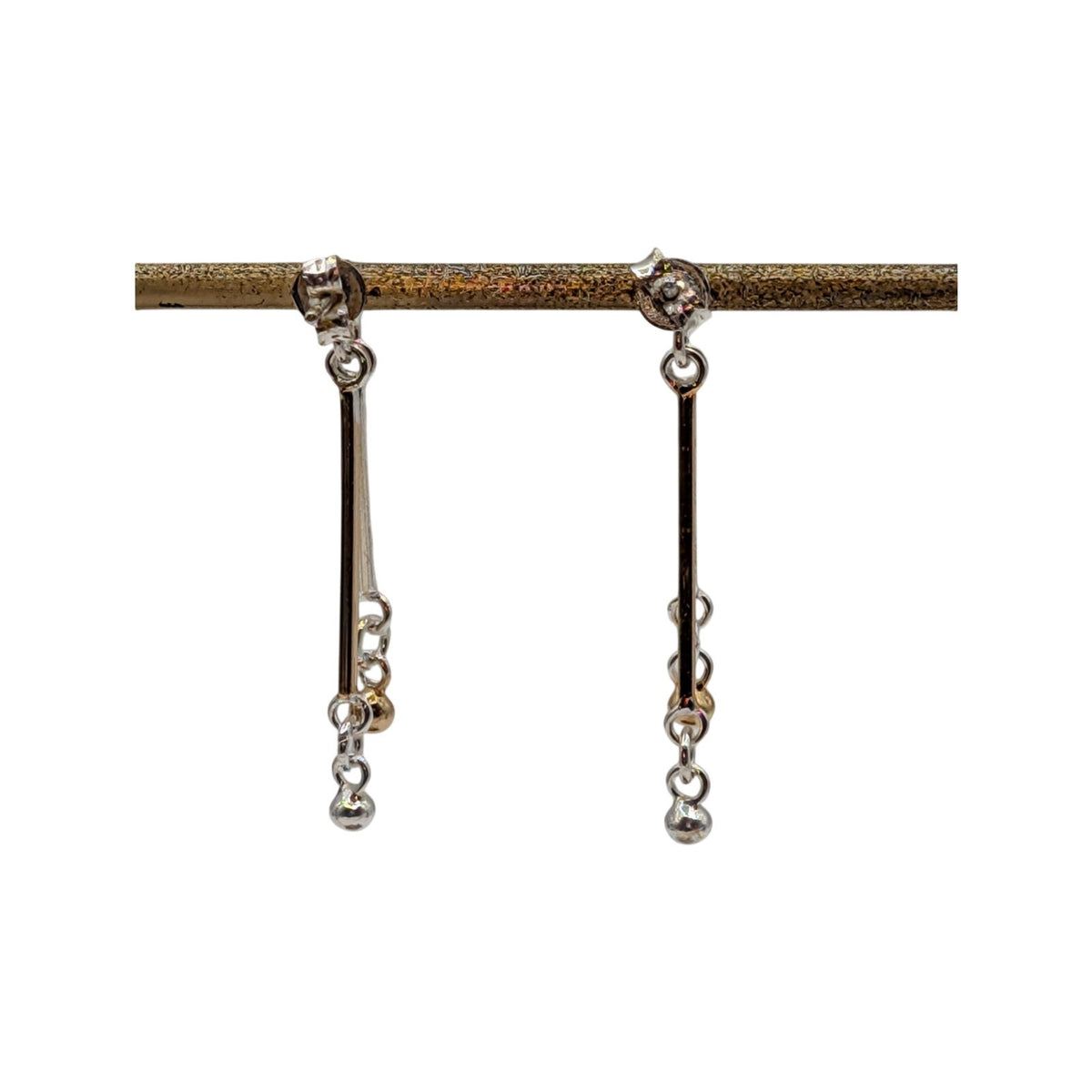 Mixed Metal Silver Tone & Gold Tone Dangle Earrings