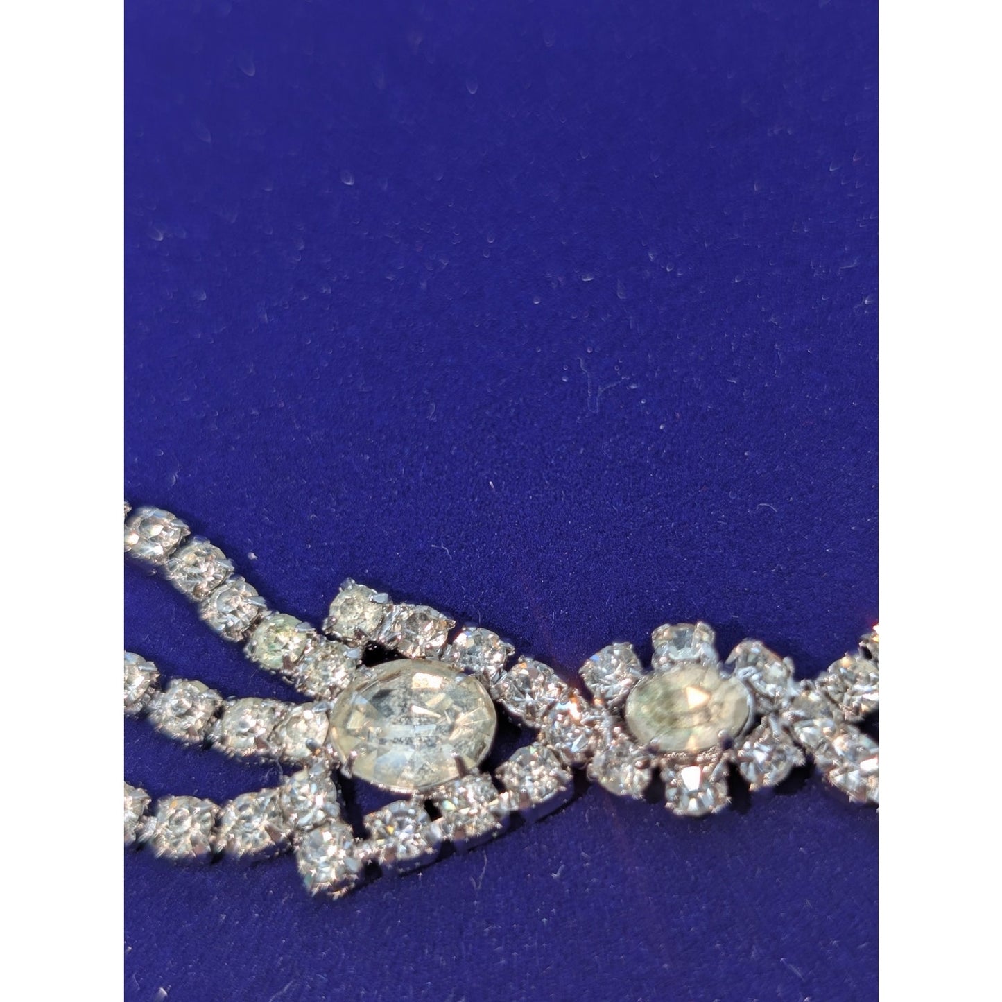 Vintage Rhinestone Hook Clasp 15.25" Necklace