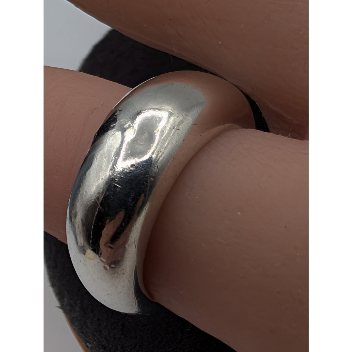 Vintage 925 Sterling Silver Dome Band Ring Size 4.75