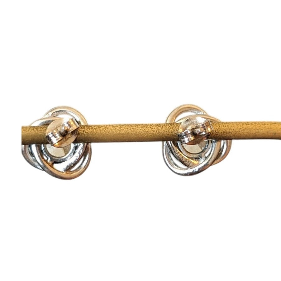 Marked IBB CH 925 Sterling CZ Swirl Post Earrings