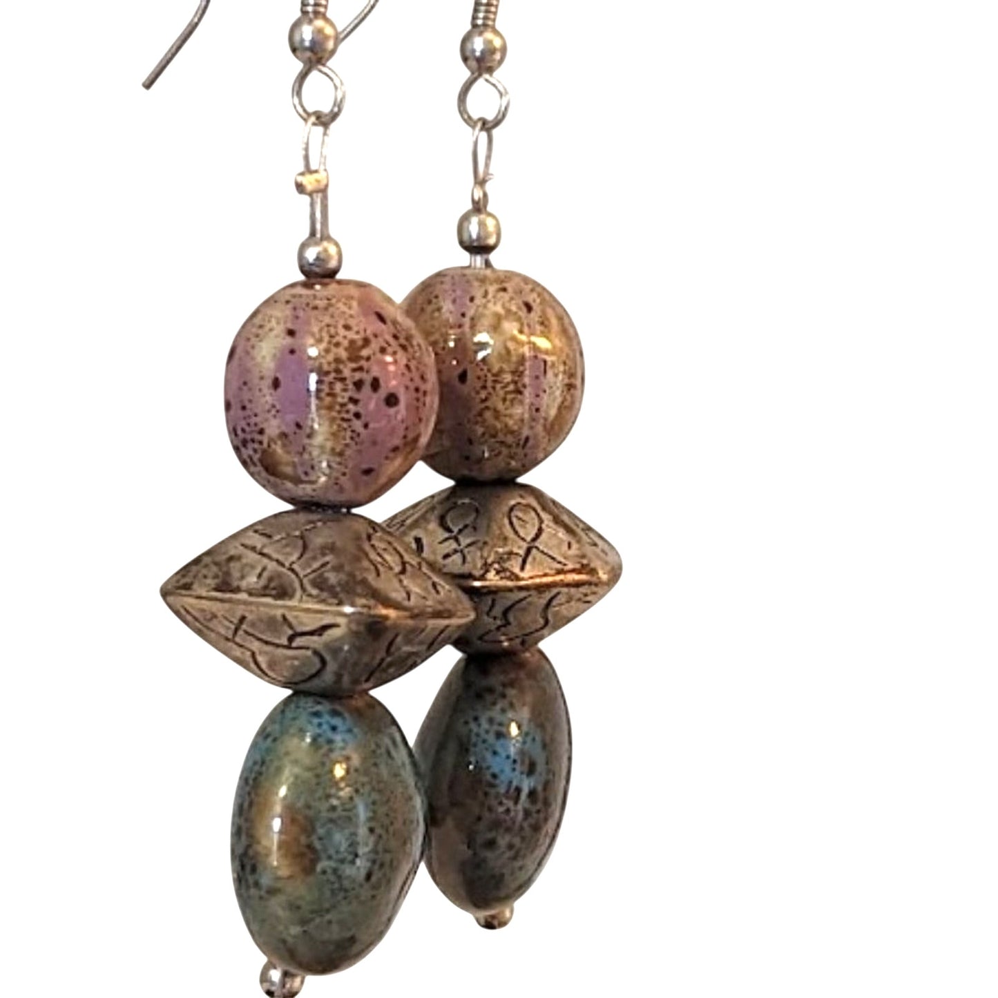 Glass Bead Dangle Earrings