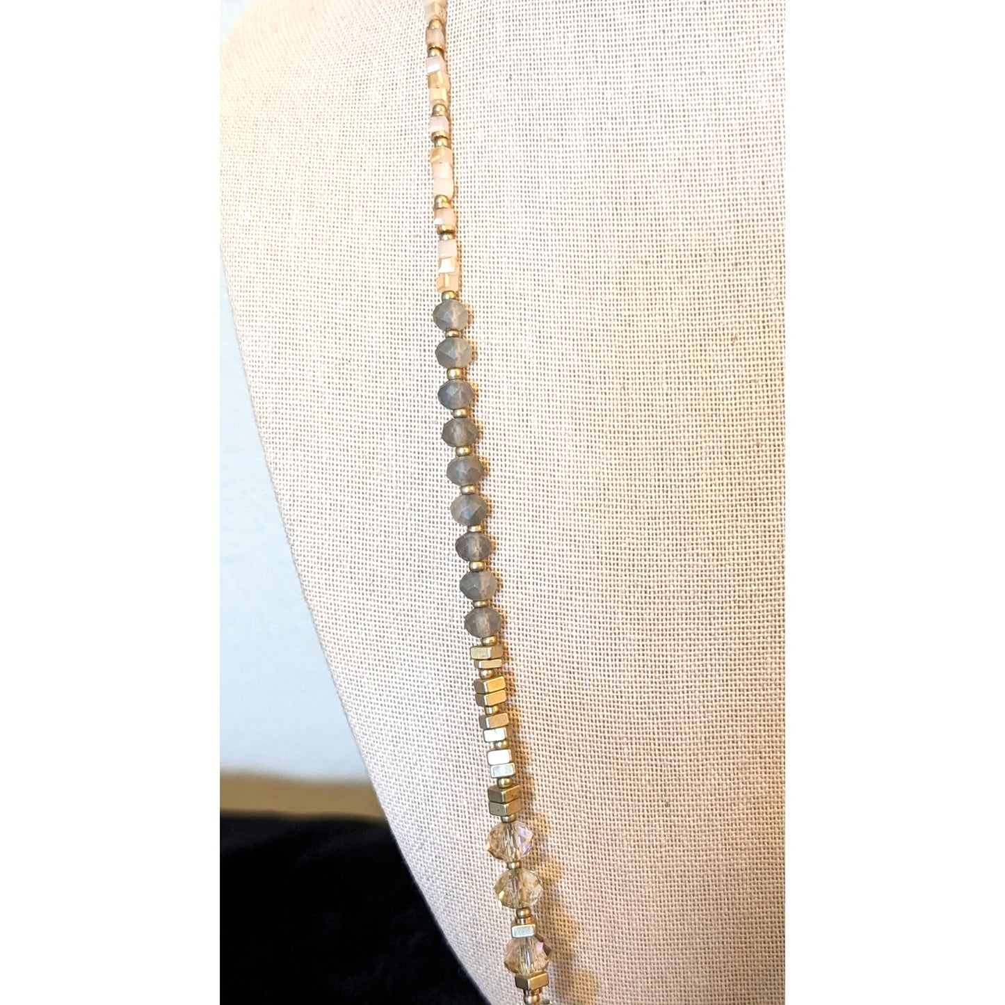 Loft Boho Crystal Beaded Tassel Necklace