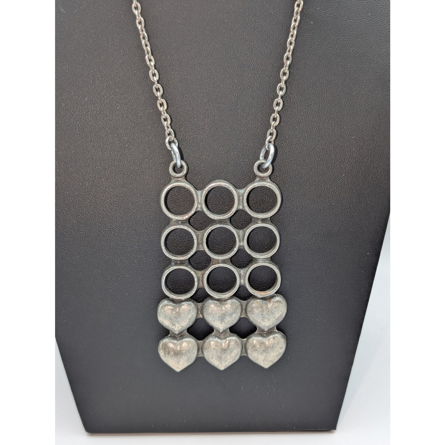 Vintage Scandinavian Pewter Necklace by Rune Tennesmed Sweden Signed