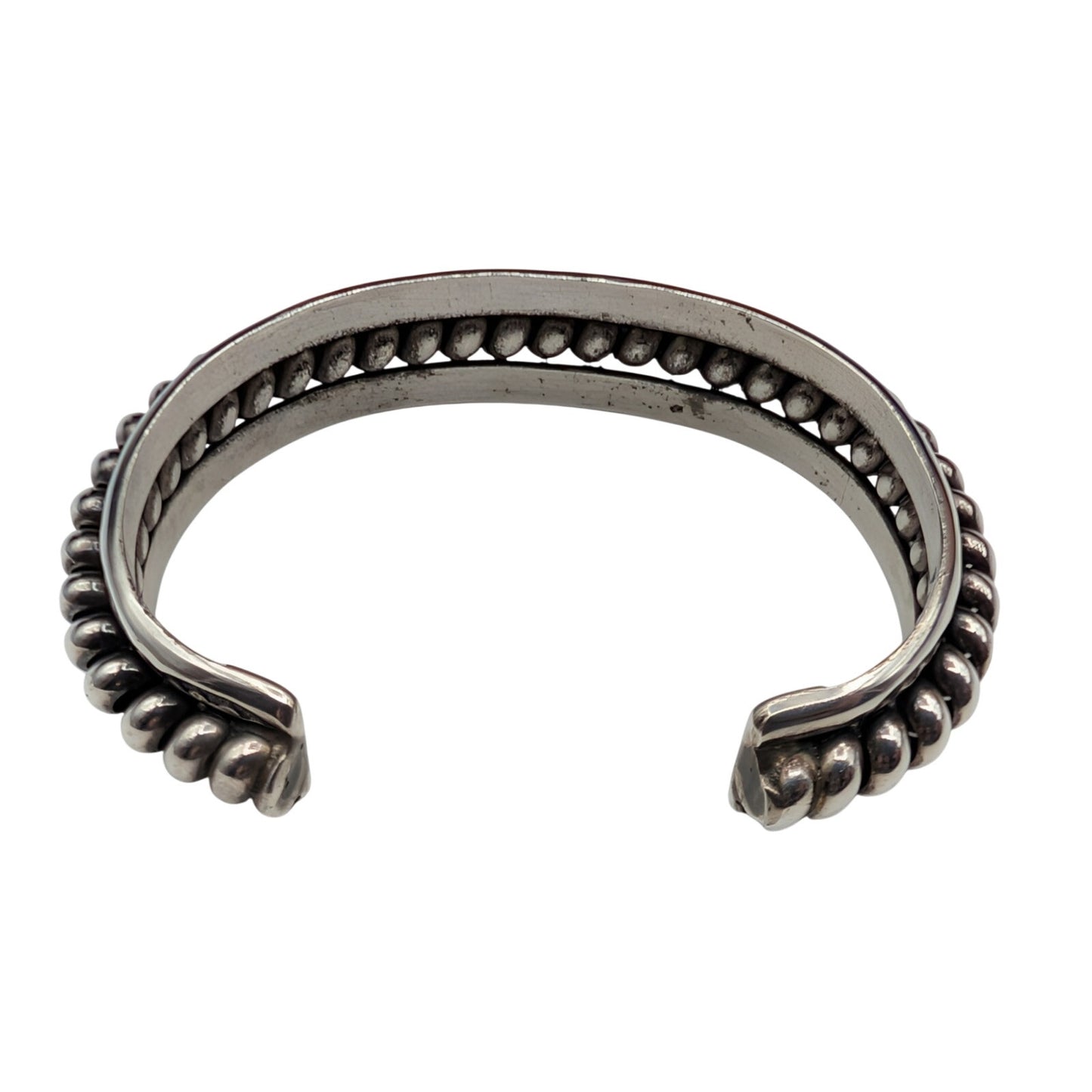 Vtg Tahe Navajo 925 Sterling Raised Center Braid Southwest Bracelet 45.28g
