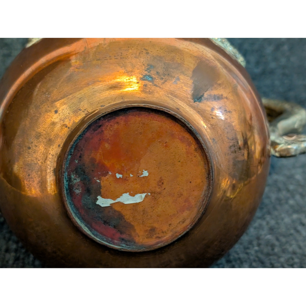 Antique 1900s Tibetan Dragon Tea Pot Ewer Copper With Silver Repose Decoration