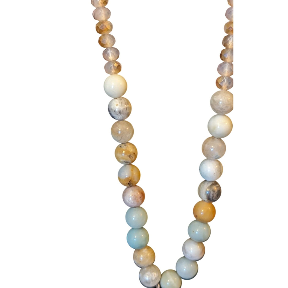 Boho Genuine Stone Bead/Pendant Crystal Long 35" Necklace