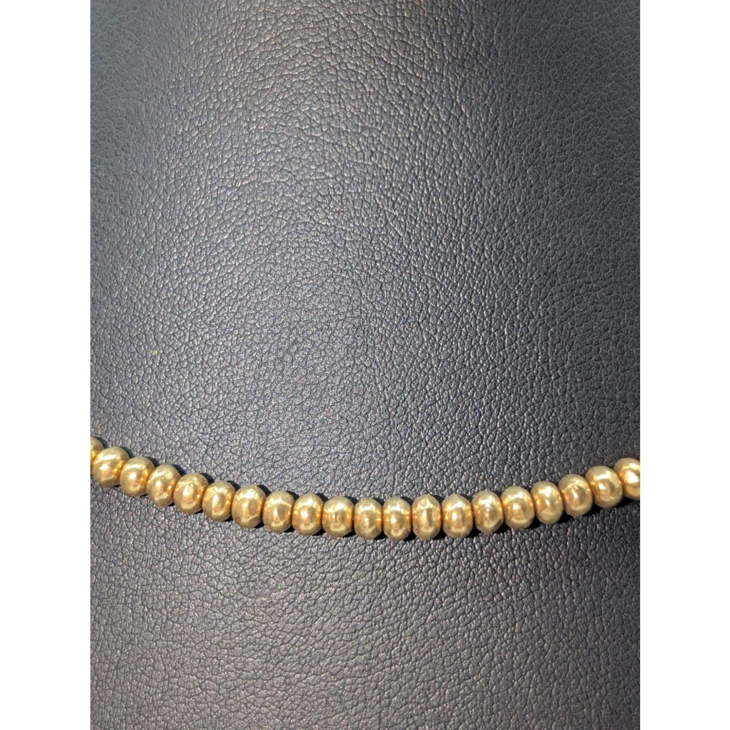 Vintage Monet Wire Strung Small Gold Tone Bead Toggle Choker 17.25" Necklace