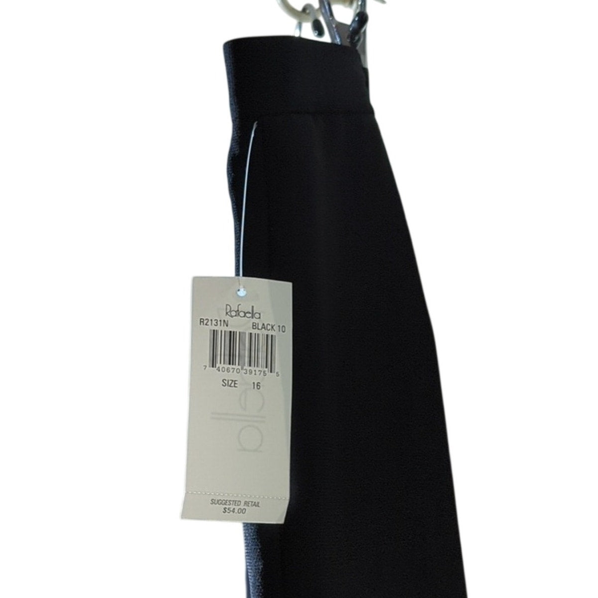 Vtg Rafaella Black Crepe All-Season Lined Front Zip Dress Trouser Womens Sz 16