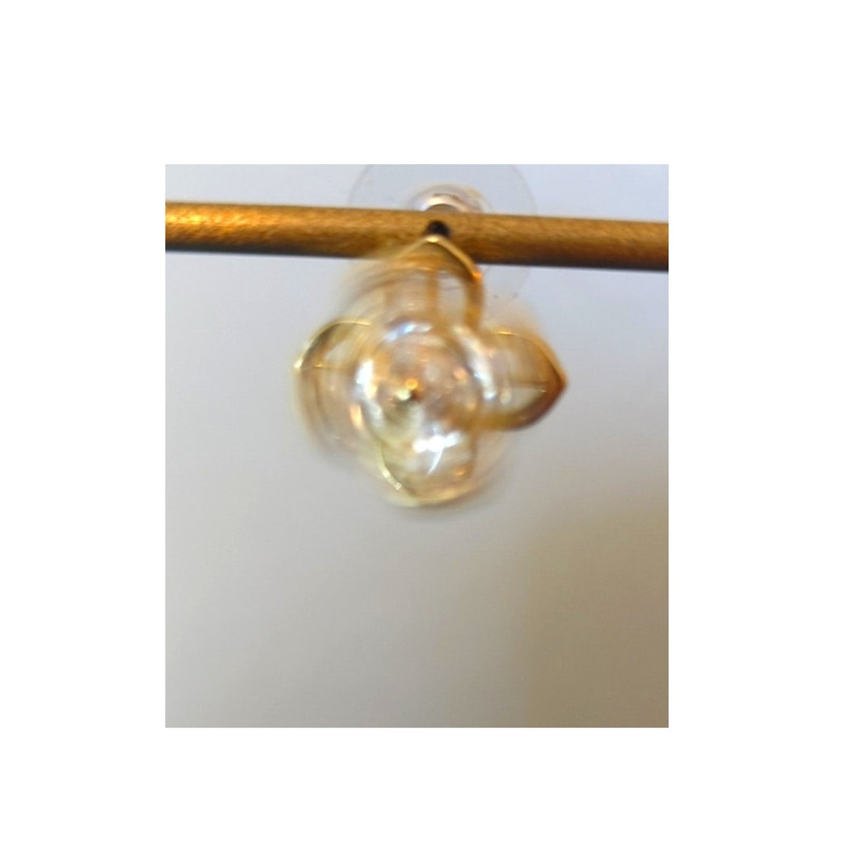 Crystal Gold Tone Spinning Flower Post Earrings