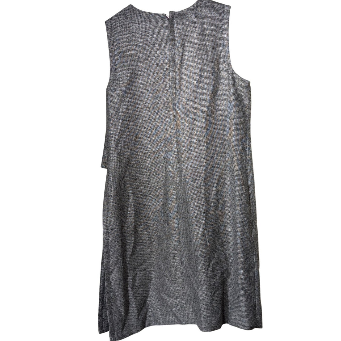 Anne Klein Gray Tweed Sleeveless Faux Wrap Button Side Jumper/Dress Womens Sz 10