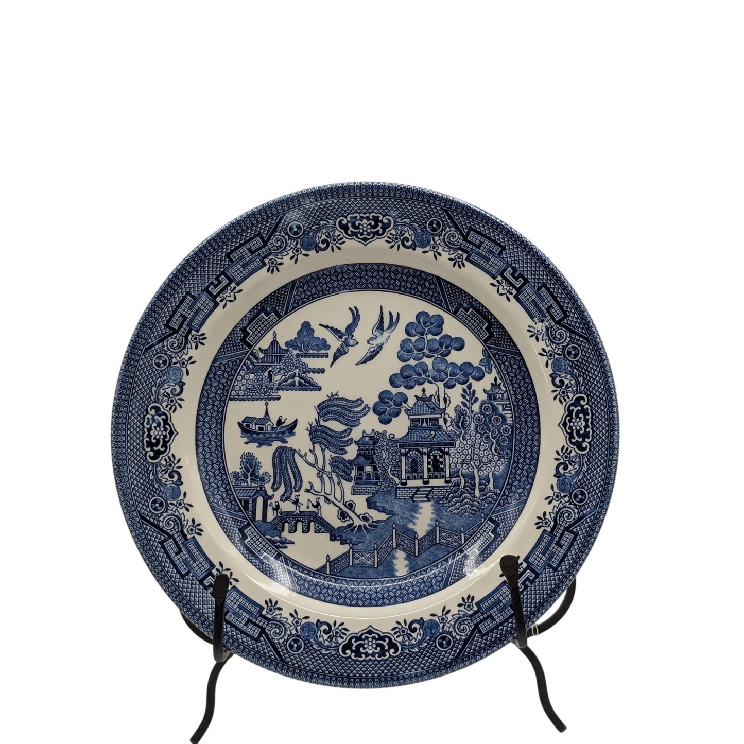 Staffordshire Churchill Blue Willow Made in England 10" Dinner Plate