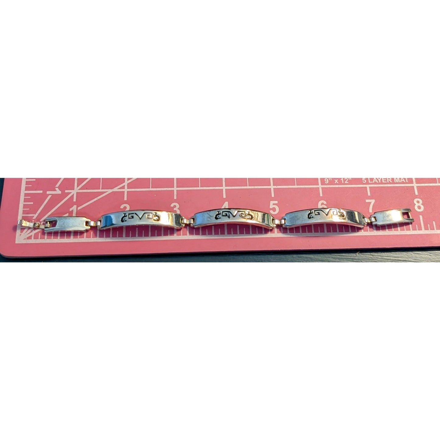 Vintage Marked 925 Mexico Sterling Silver Kokopelli Design Link Bracelet