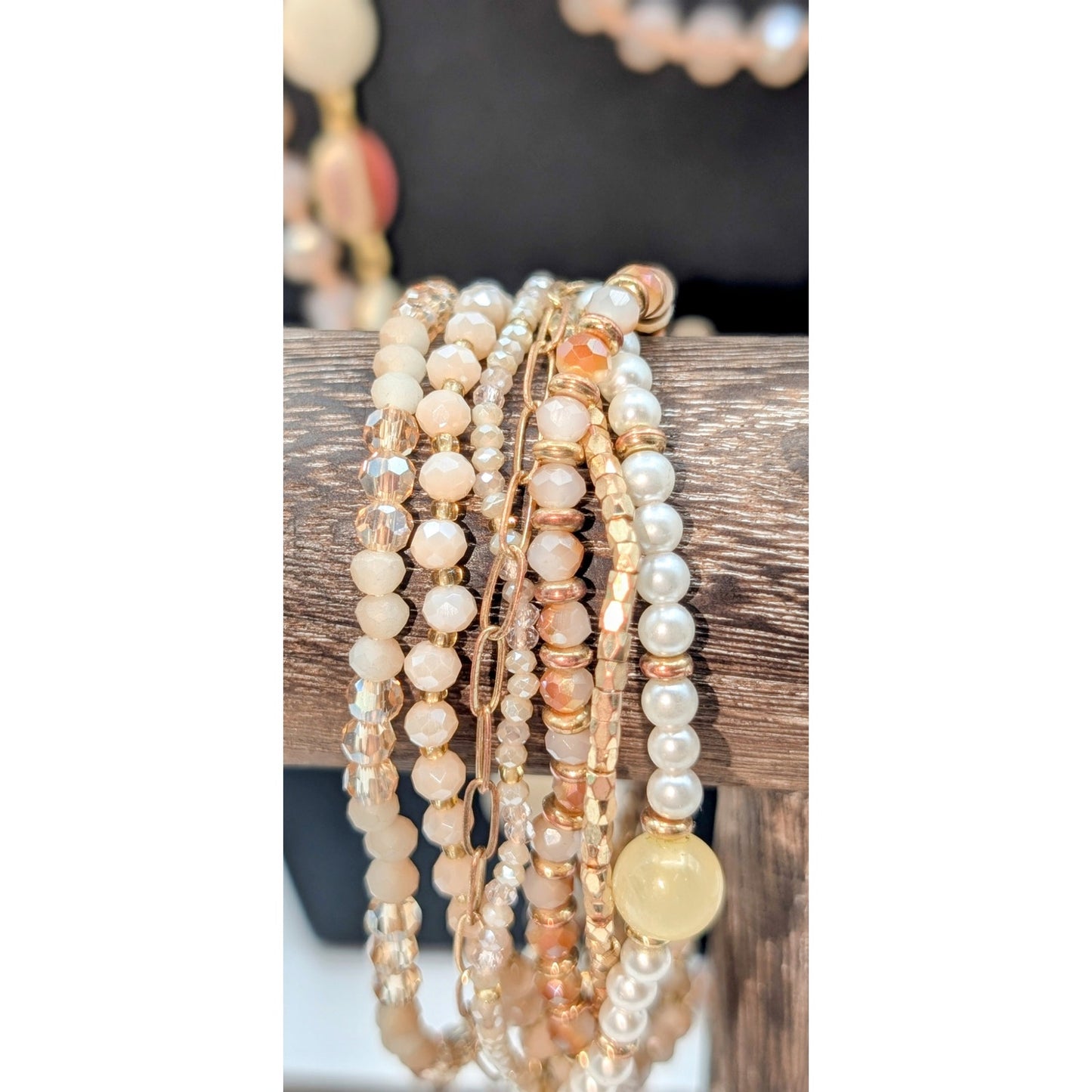 Peachy Pink Lot of VTG to Modern Mixed Jewelry Lot of 3 Necklaces & 2 Bracelets