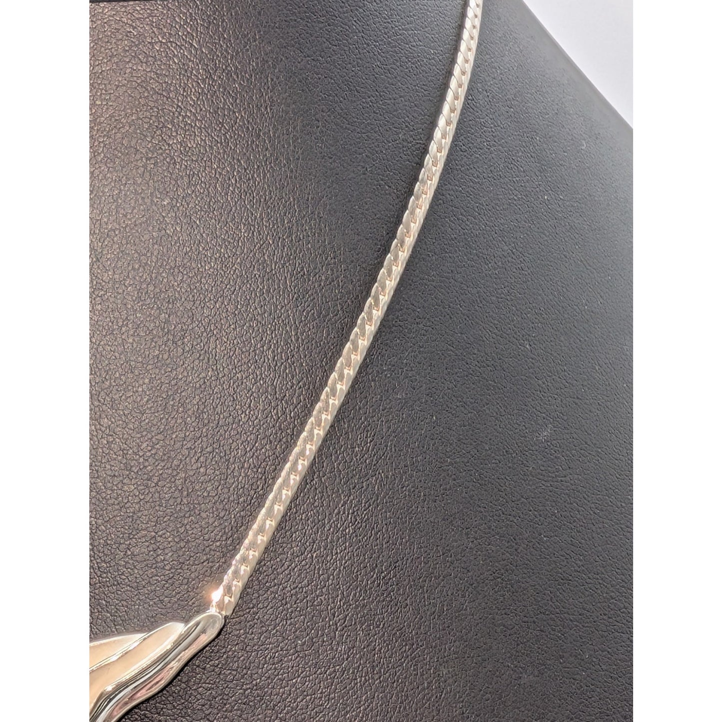 Vtg 925 Sterling Fluted Collier 16.5" Necklace by Jens Aagaard Denmark Designer