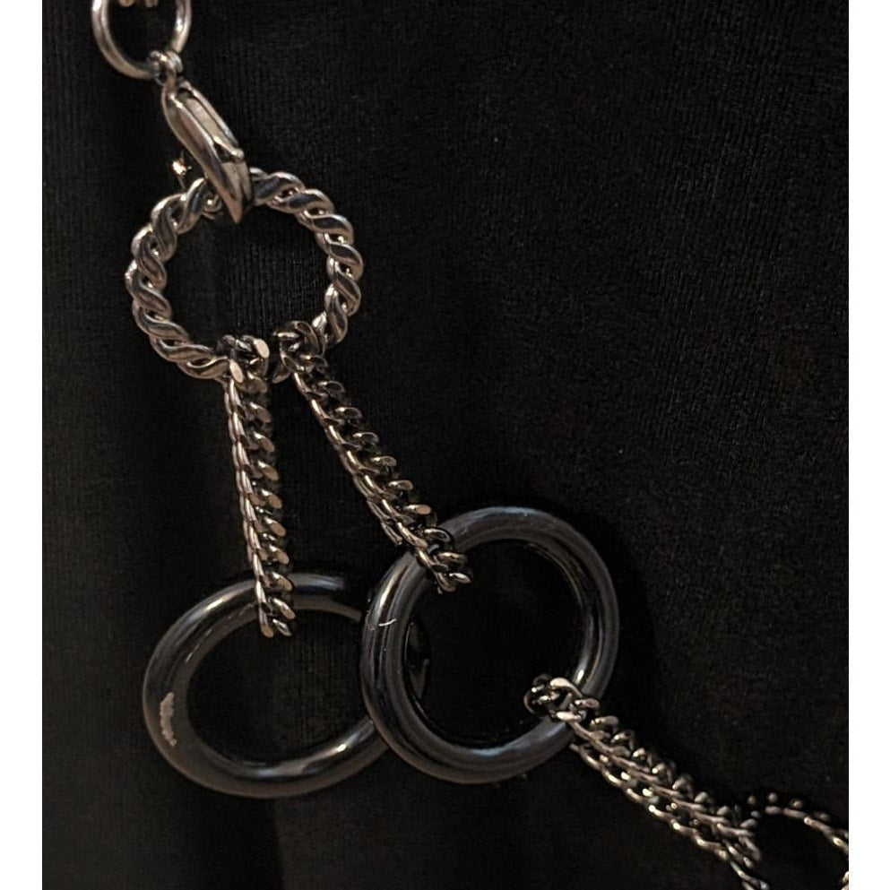 Gun Metal Black Acrylic Hoop Chain Link Belt Up to 48"