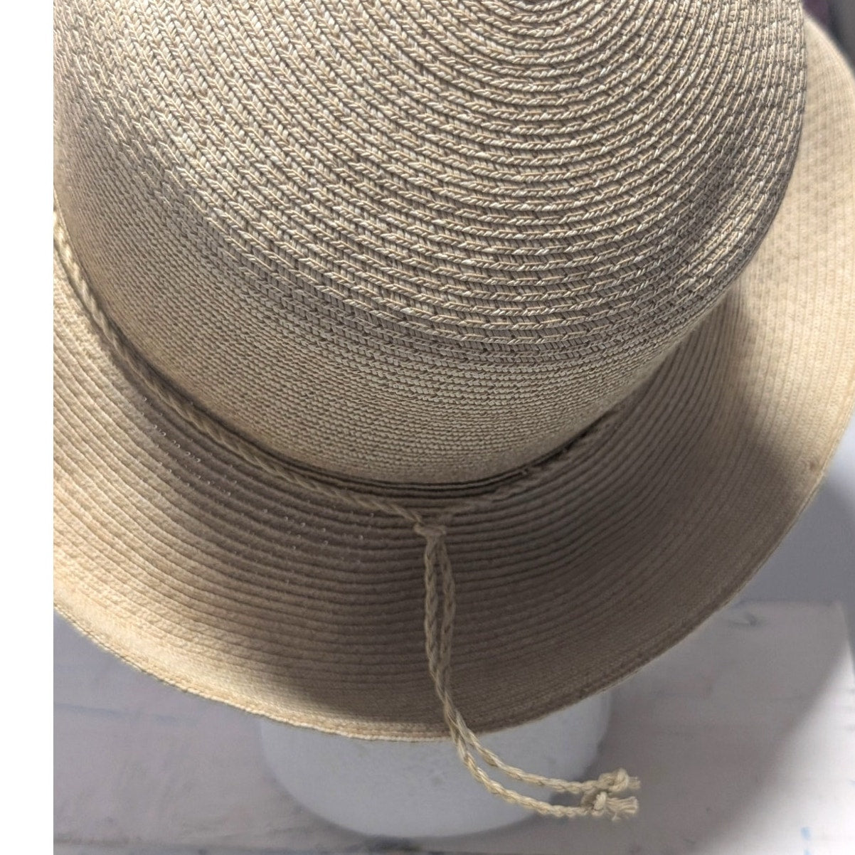 The Scala Collection Tan Paper Sun Hat One Size NWOT