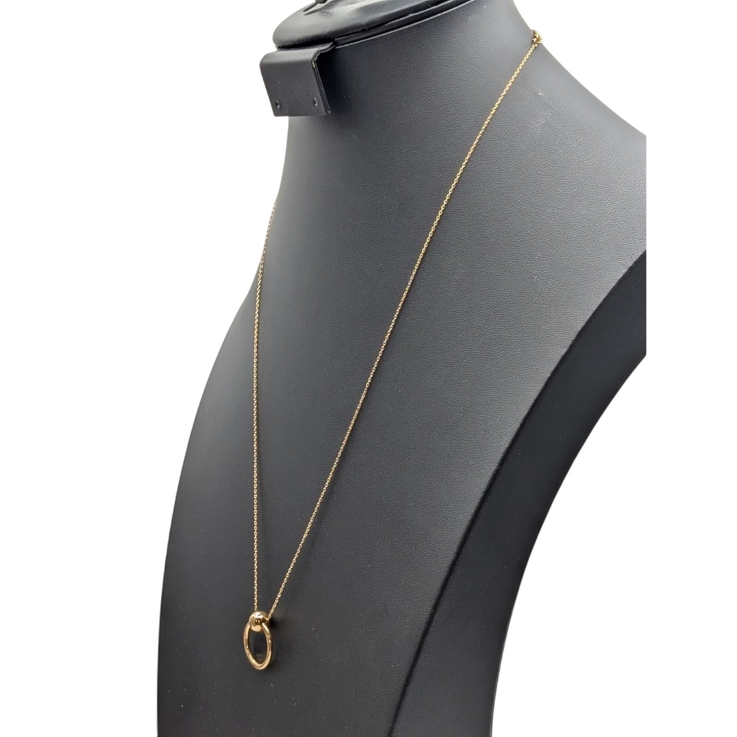 Gold Tone Helix Pendant Chain 21.5"-24.5" Necklace