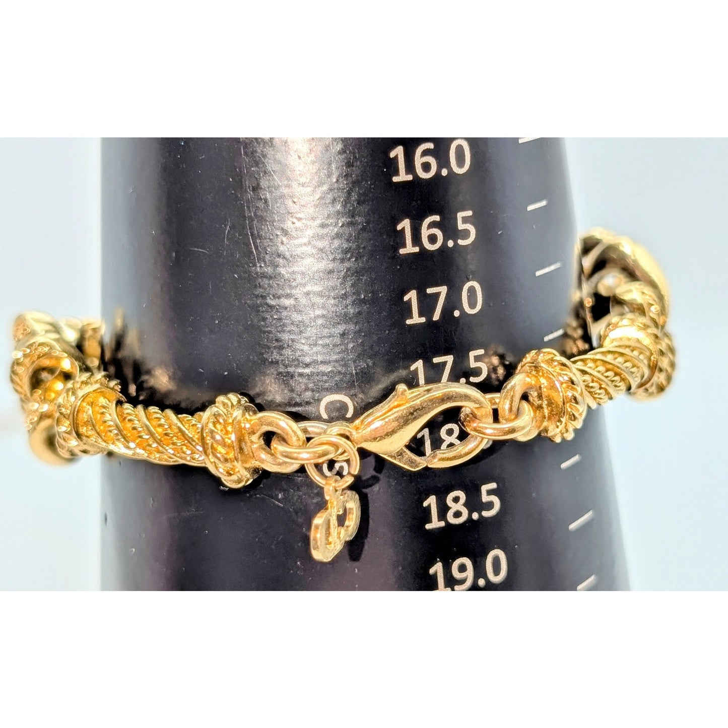Christian Dior Vintage Gold Plated Twisted Link Crystal Accent Chain Bracelet