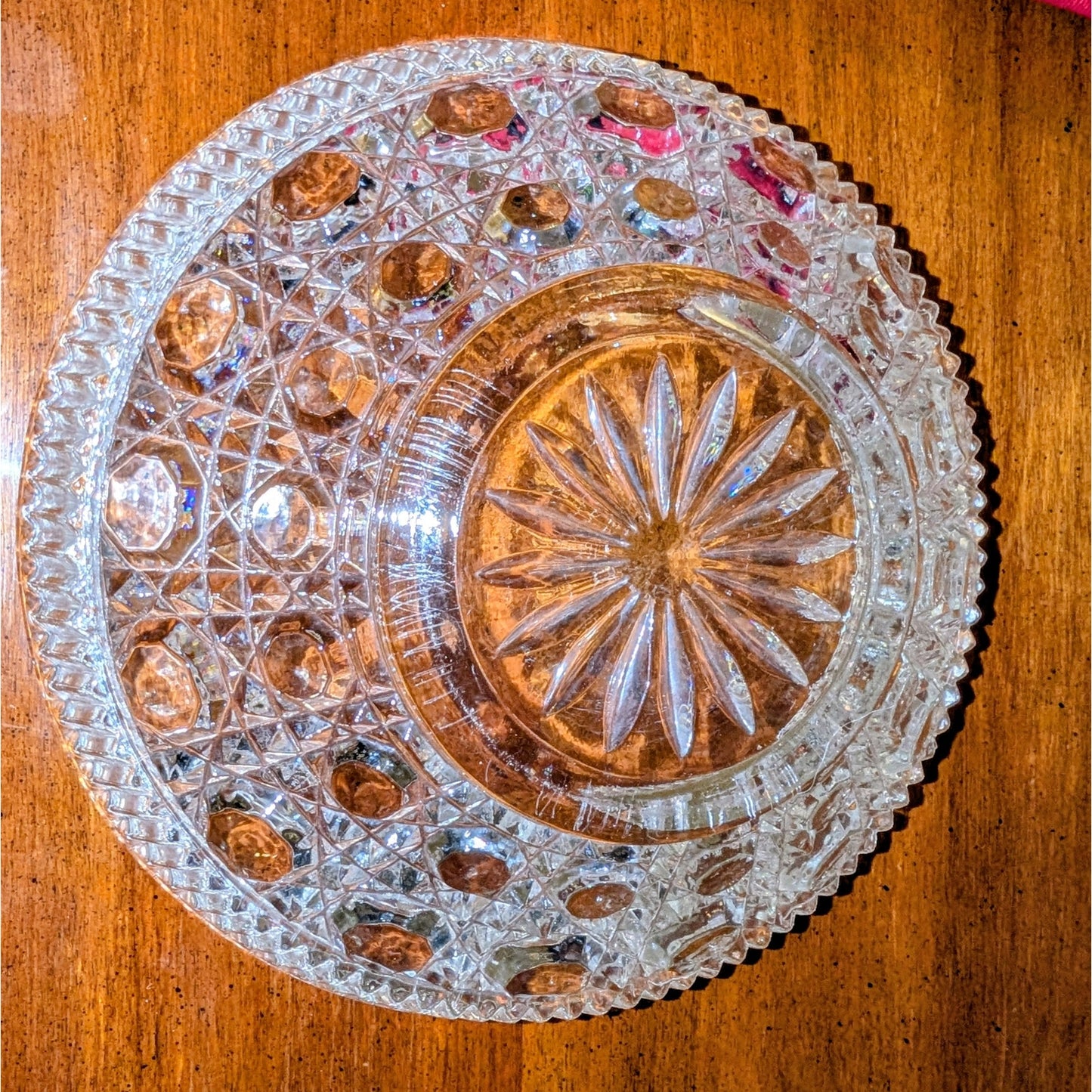Vintage Federal Clear Glass Windsor Button & Cane Design Bowl