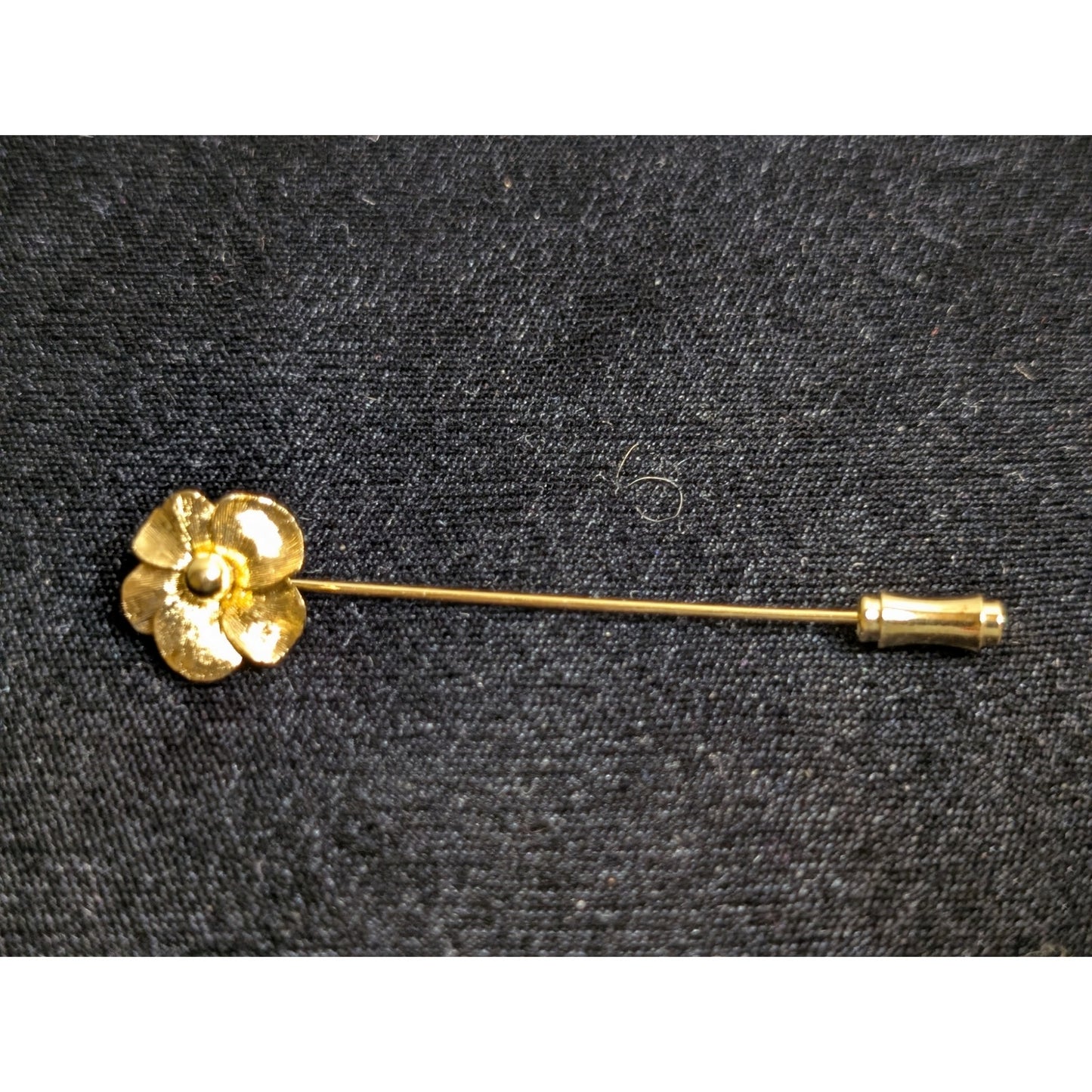 Vintage Crown Trifari Textured Petal Polished Center Flower Stick Pin