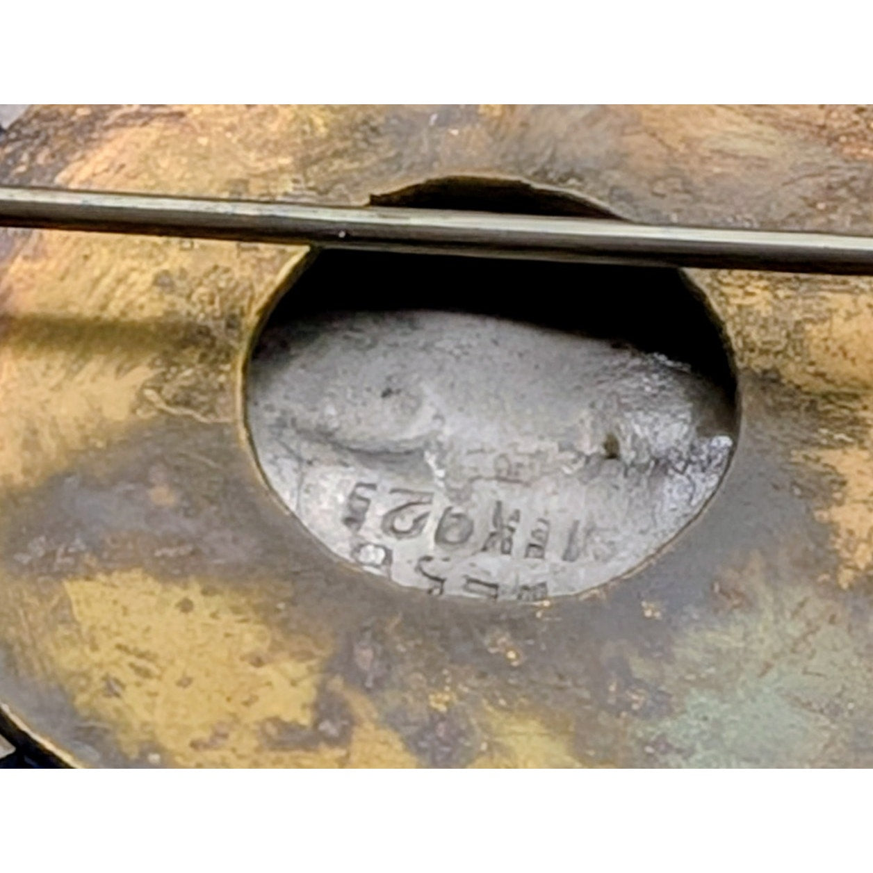 Vintage Mexico 925 Sterling Silver Two Tone Sun Face Brooch