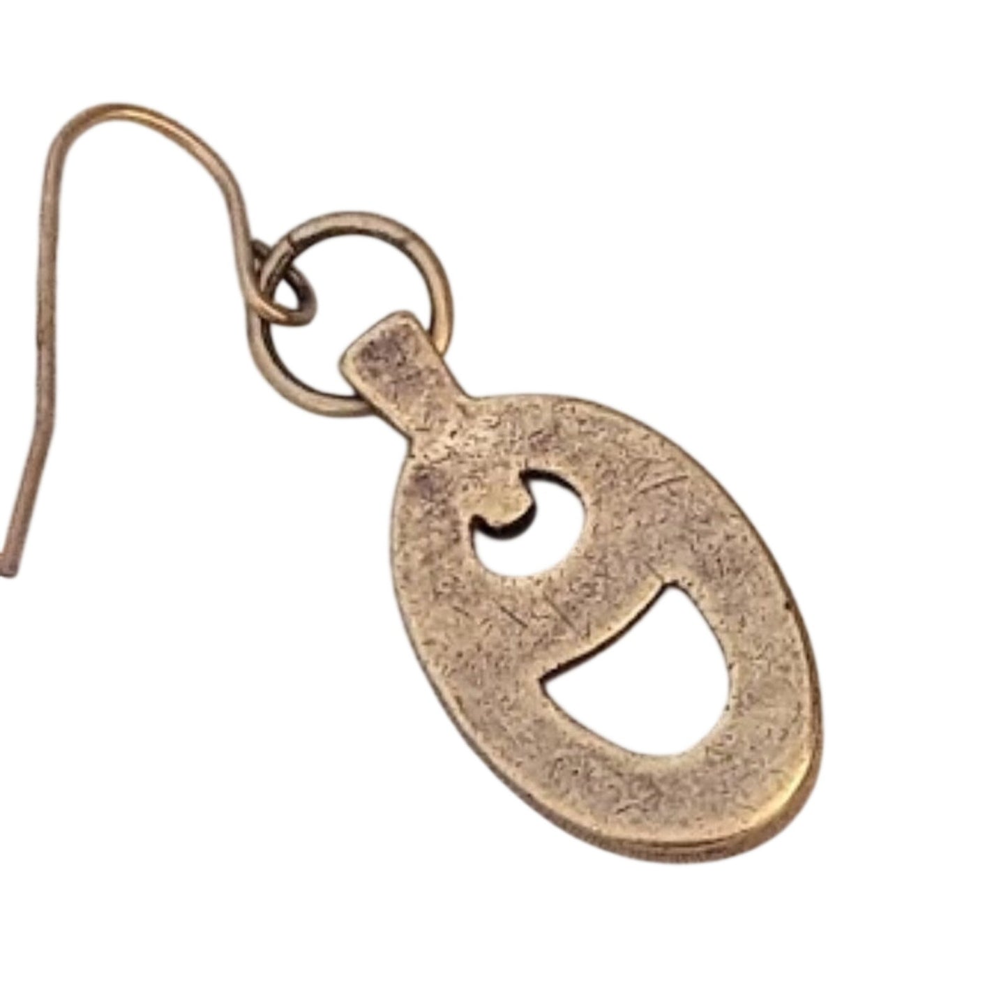 Black and Brown Rhinestones Set in Ovals of Brushed Antique Gold Earrings