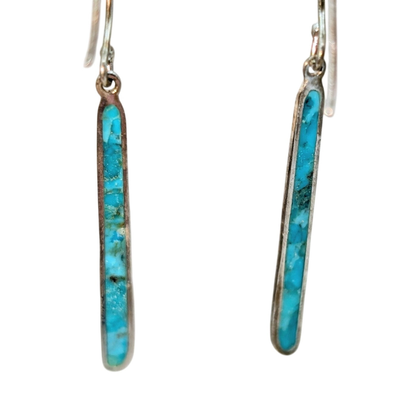 SILPADA 925 Sterling Silver Compressed Turquoise Dangle Earrings