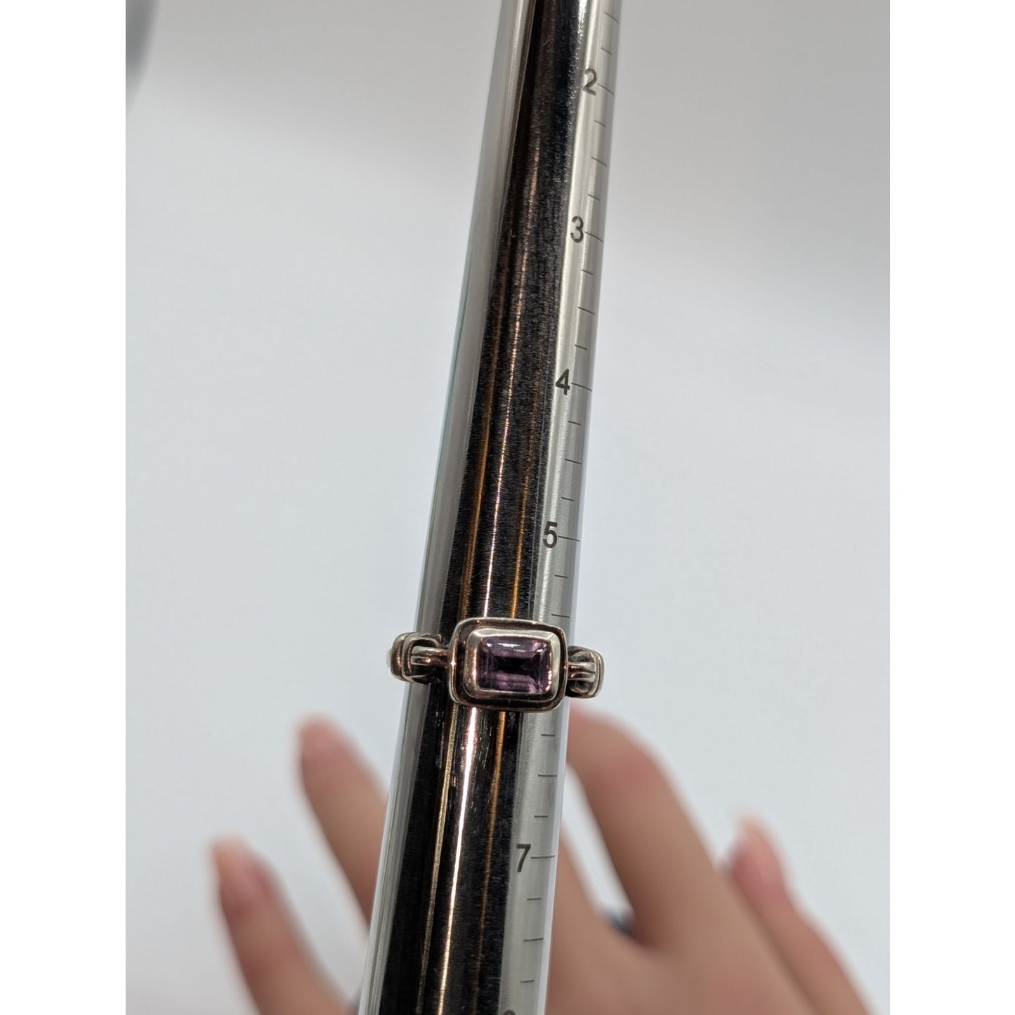 Silpada Misty Morning 925 Sterling Silver East to West Amethyst Ring Size 5.76-6