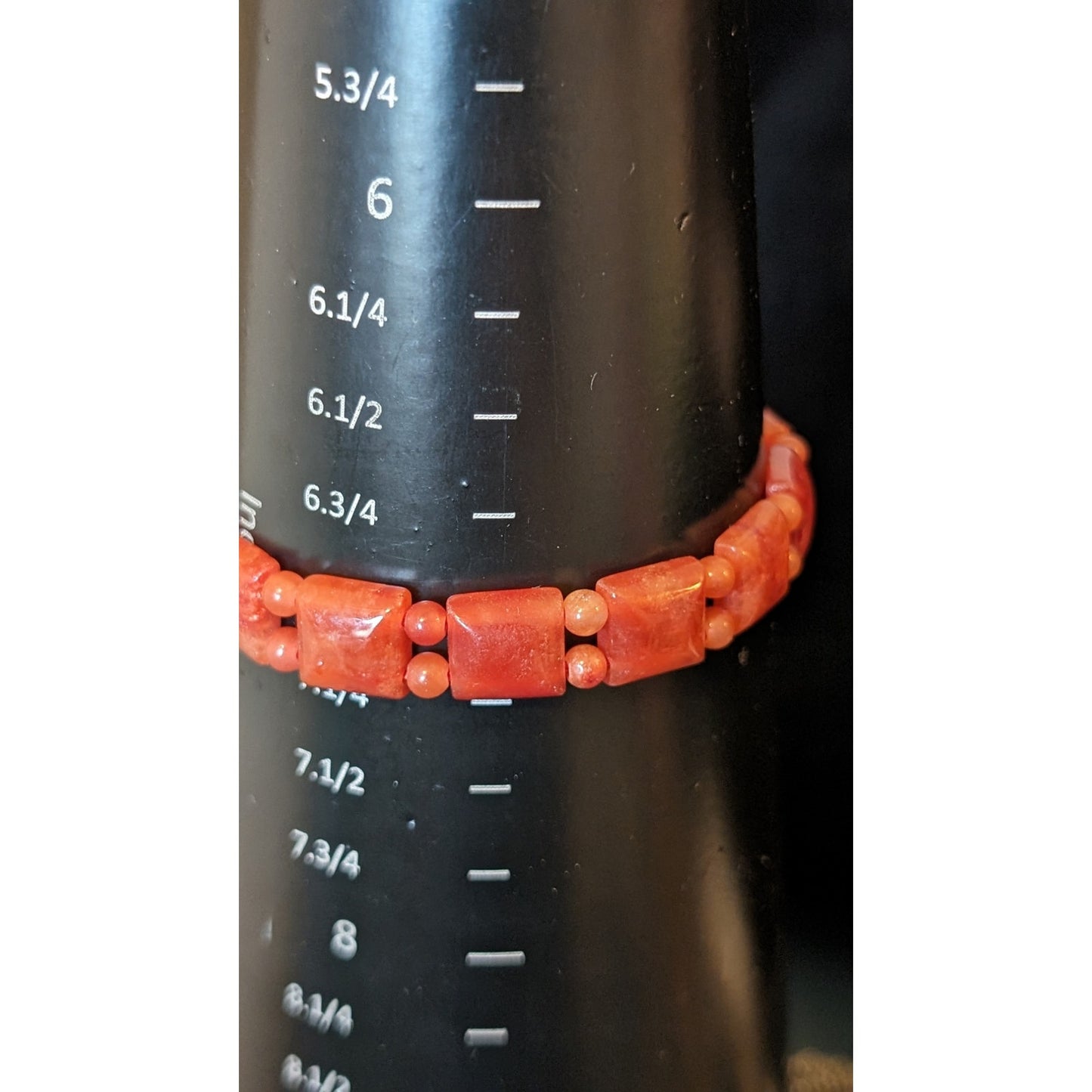 Reddish Brown Stone Bead Stretch Bracelet