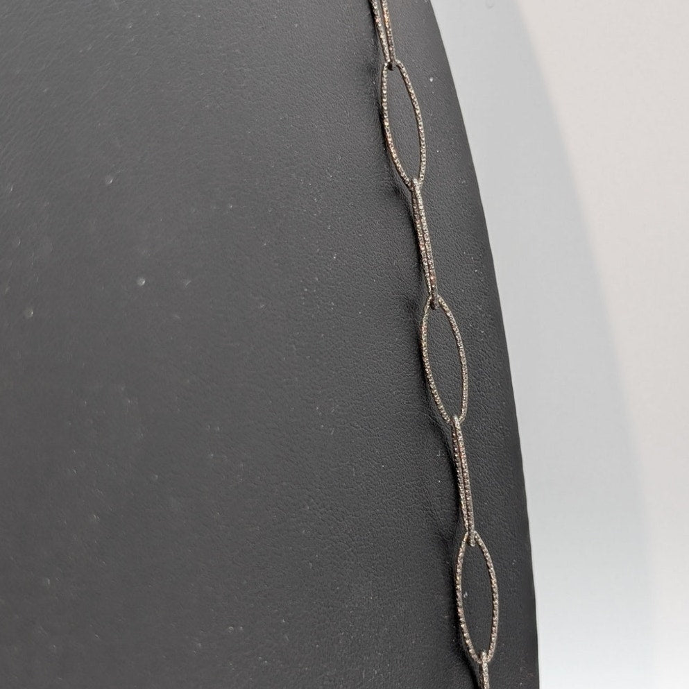 Ashley Schenkein Jewelry Design Elongated Sparkle Gun Metal 36" Toggle Necklace