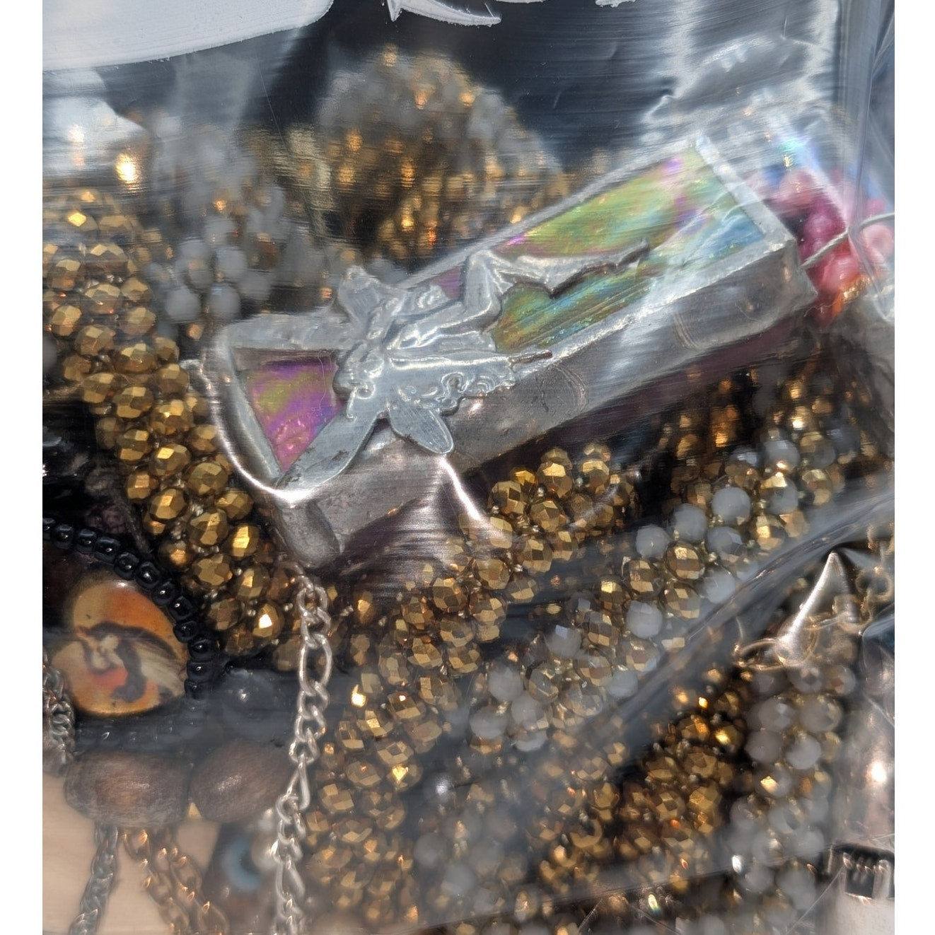 Jewelry Lot Jannes Repurpose Bag Over 4 Pounds Beads & Possible Wearable Pieces