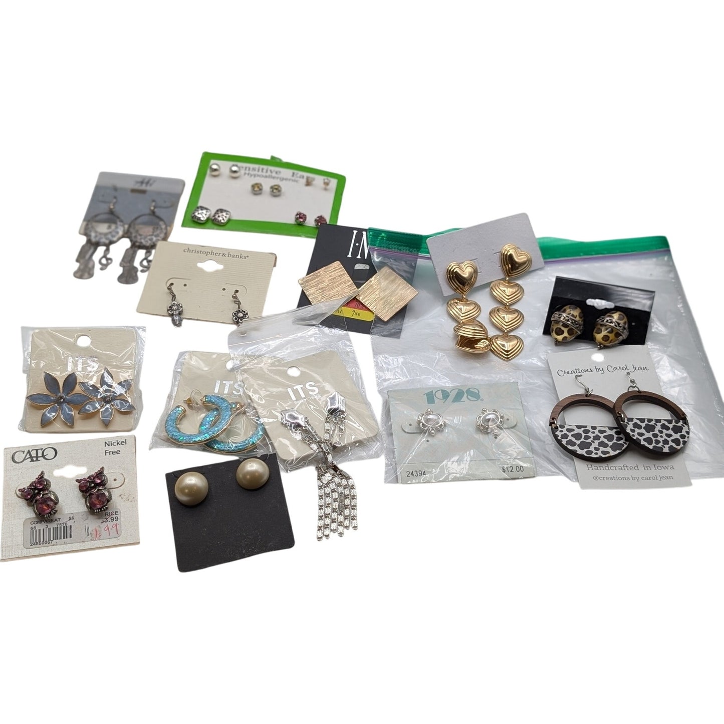 Lot of Seventeen Pair of Pierced Earrings