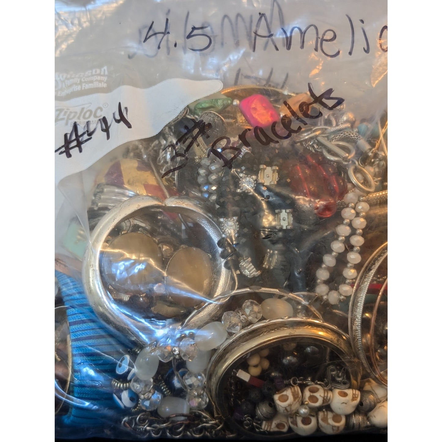 Jewelry Lot Amelia Bracelet Repurpose Bag 4 Plus Lbs Beads/Craft/Repurpose