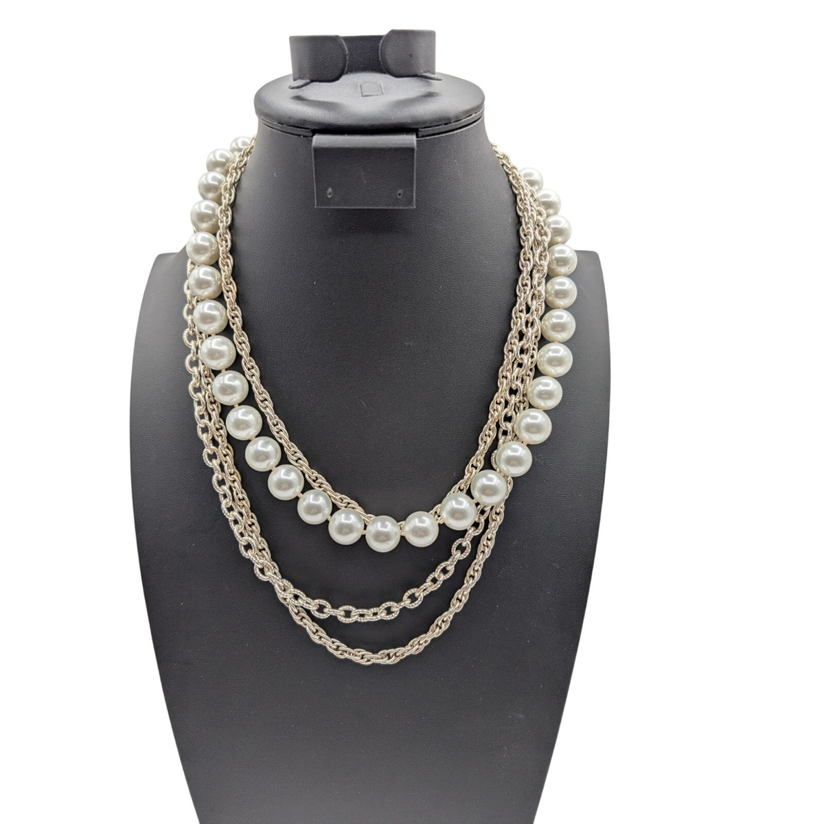 Lot of Three Silver Tone Necklaces Vintage White House Black Market Park Lane