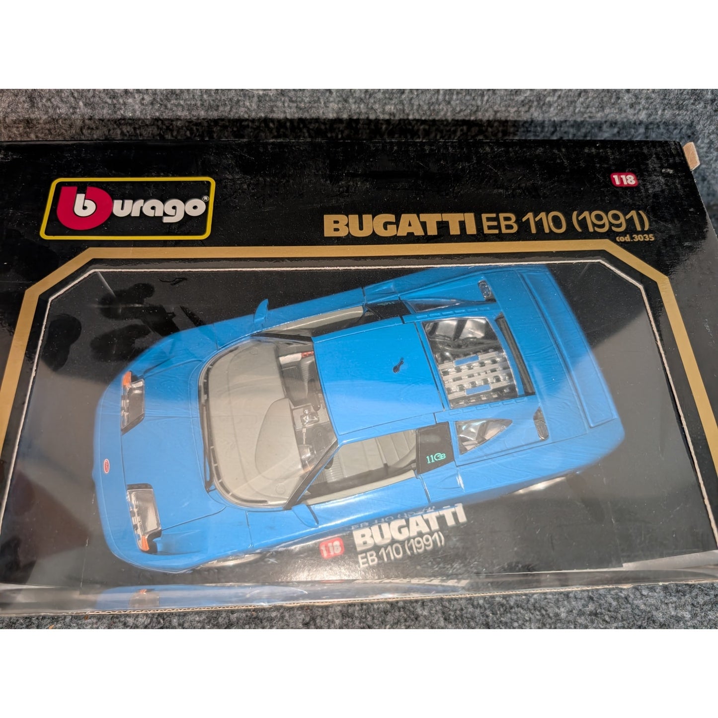 Vtg Bburago Bugatti EB 110 (1991) Die Cast Metal Factory Built 1:18 Scale Car