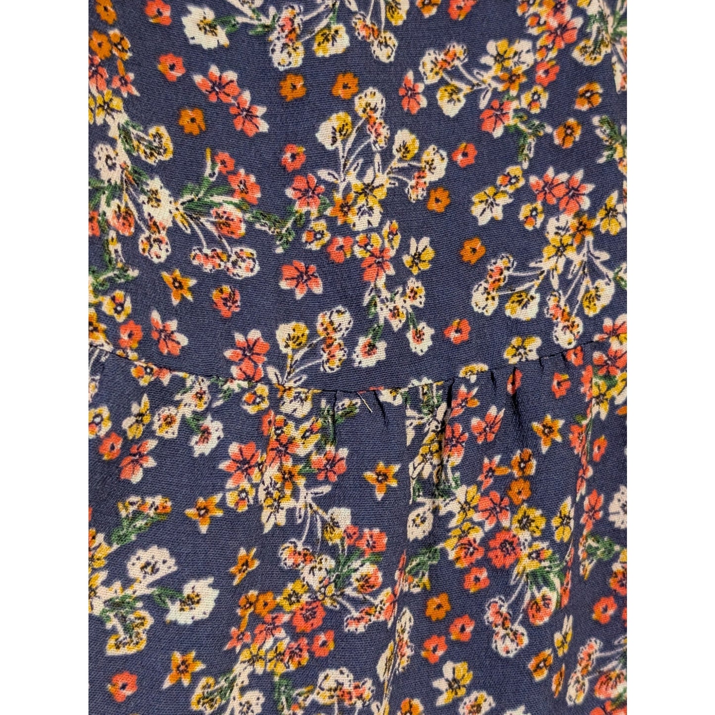Time and Tru Long Sleeve Floral Knee Length Two Tiered Women's Dress Sz M 8-10