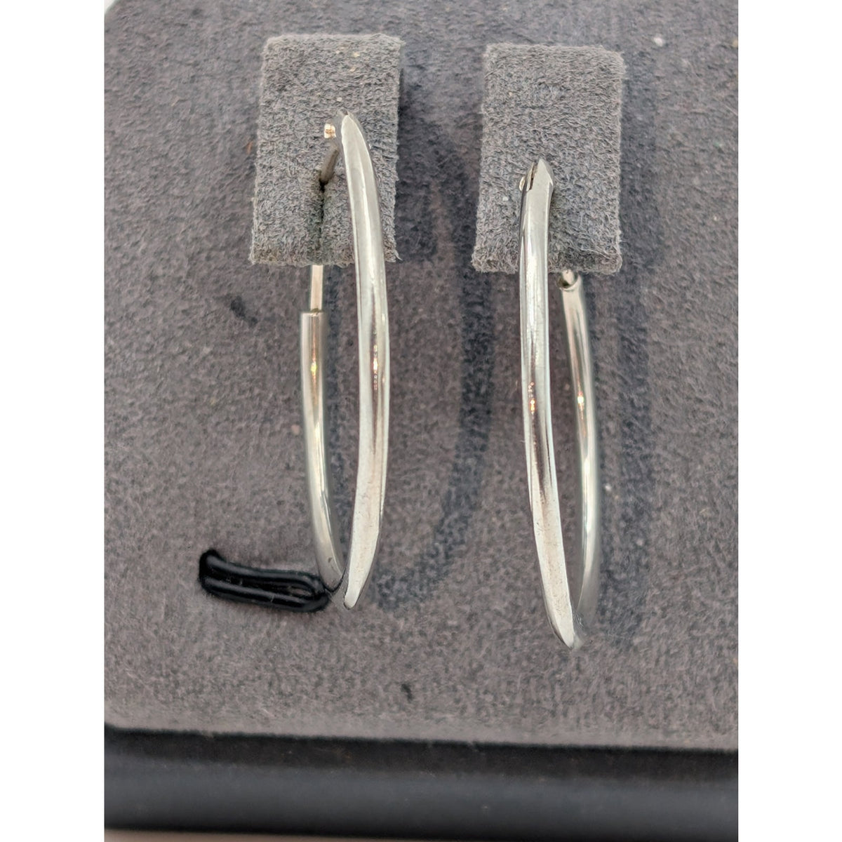 925 Sterling Silver 1" Hoop Earring With Snap Post Closure