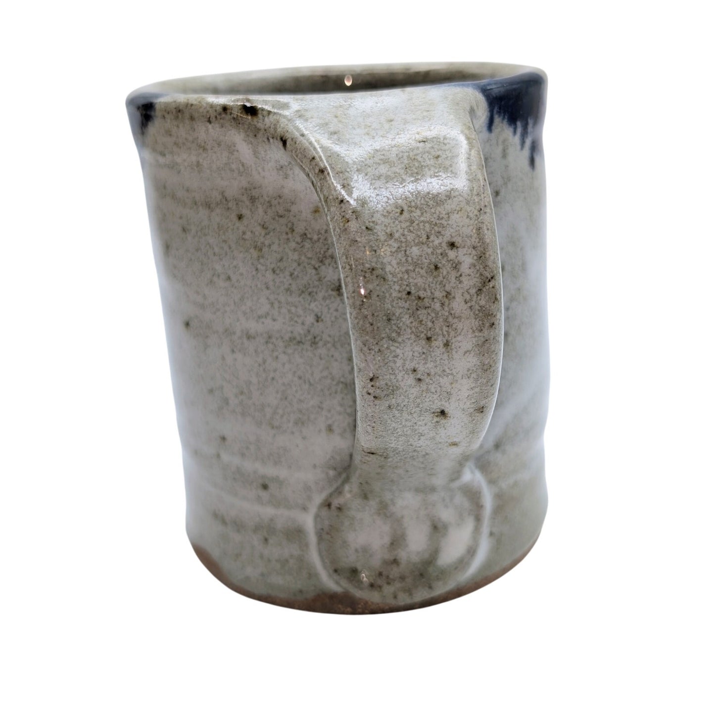 Signed Blue Drip Glaze Pottery Coffee Mug