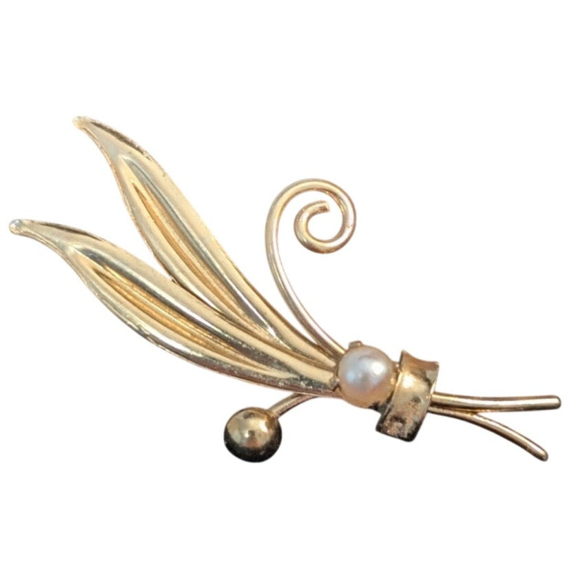 Vintage 40s-50s Winard Jewelry Co. 12K Gold Filled Pearl Brooch