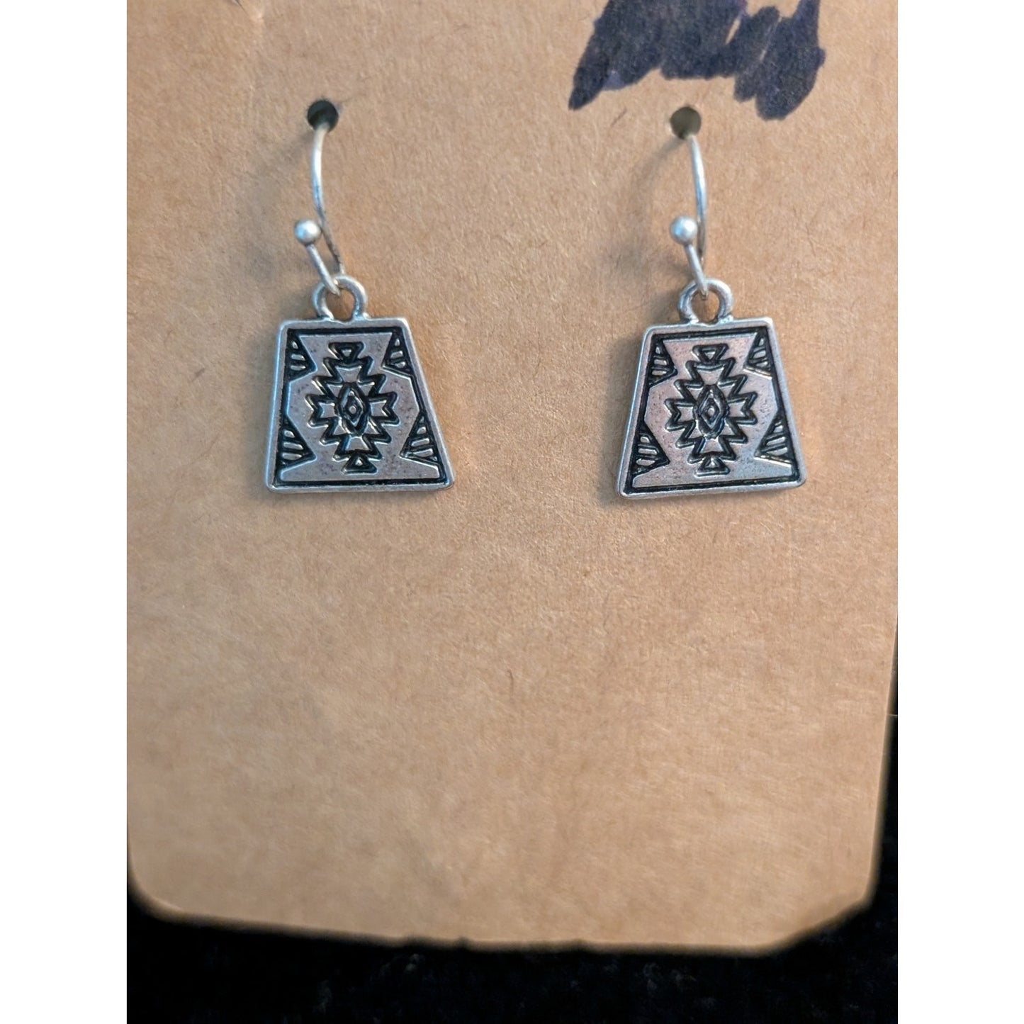 Lot of Eight Pair Silver Tone Dangle/Hoop Earrings