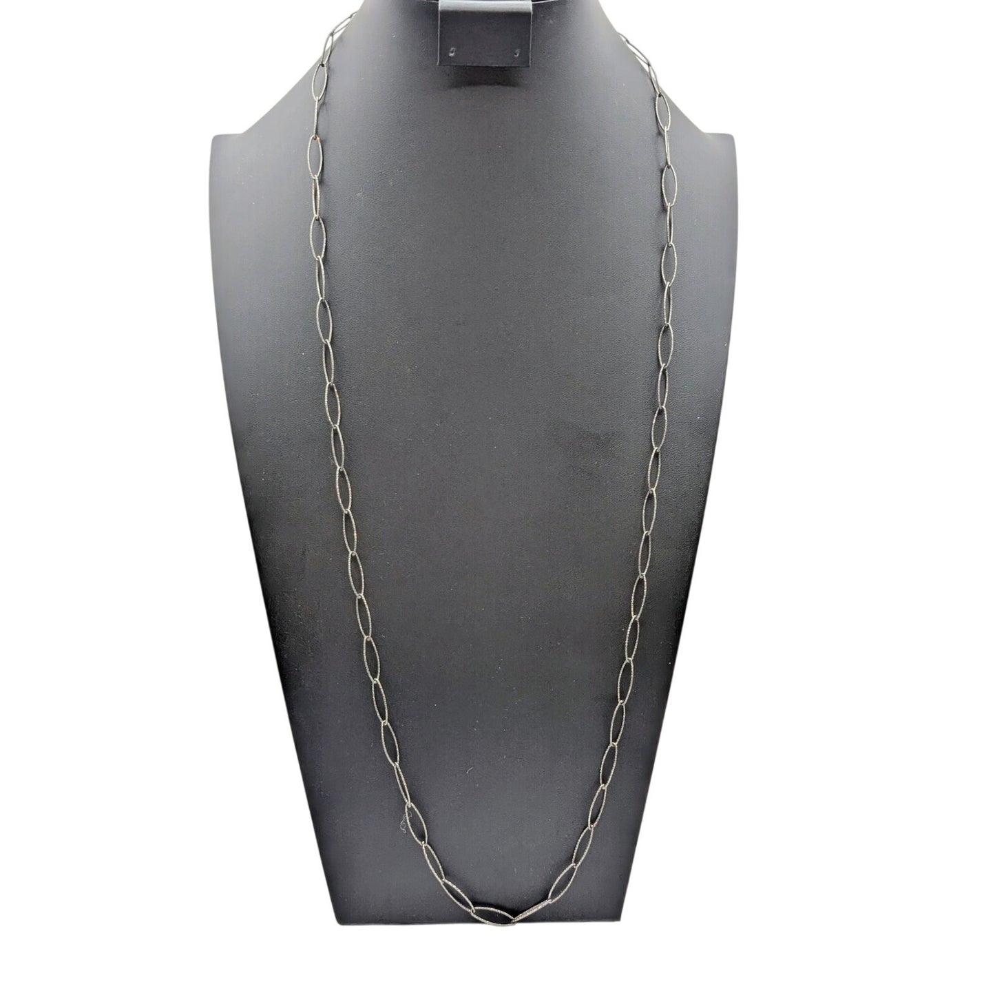 Ashley Schenkein Jewelry Design Elongated Sparkle Gun Metal 36" Toggle Necklace
