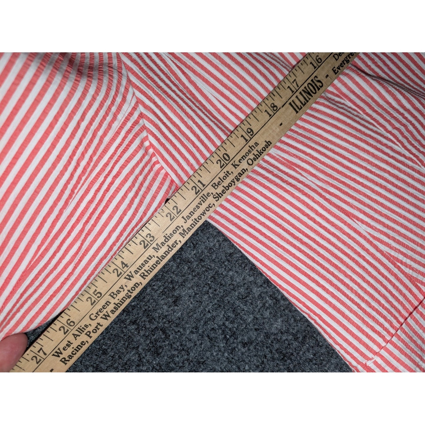 Talbots Vtg 90s Red/Pink Stripe Two Button Cotton Seersucker Blazer Womens Sz 16