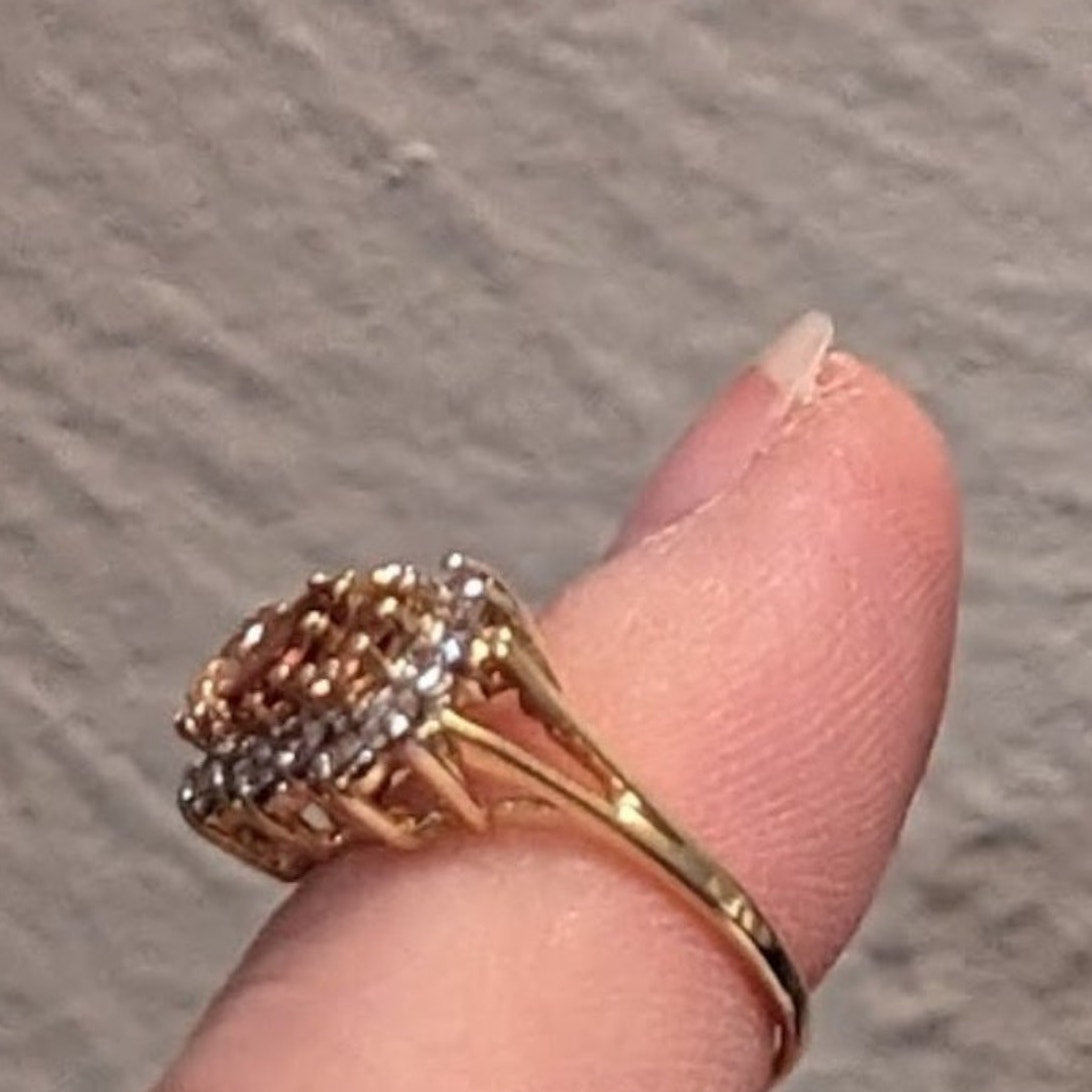 Vintage Early 2000's 18k Pink Tourmaline and Diamond Ring Sz 5.25-5.50