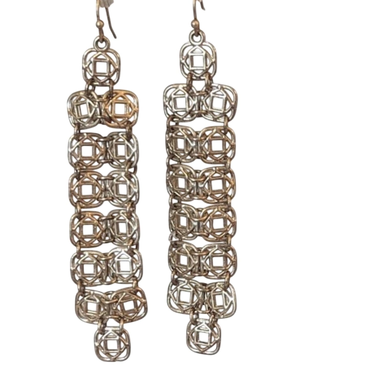 Retired Lia Sophia Gold Tone Chain Articulated Dangle Earrings