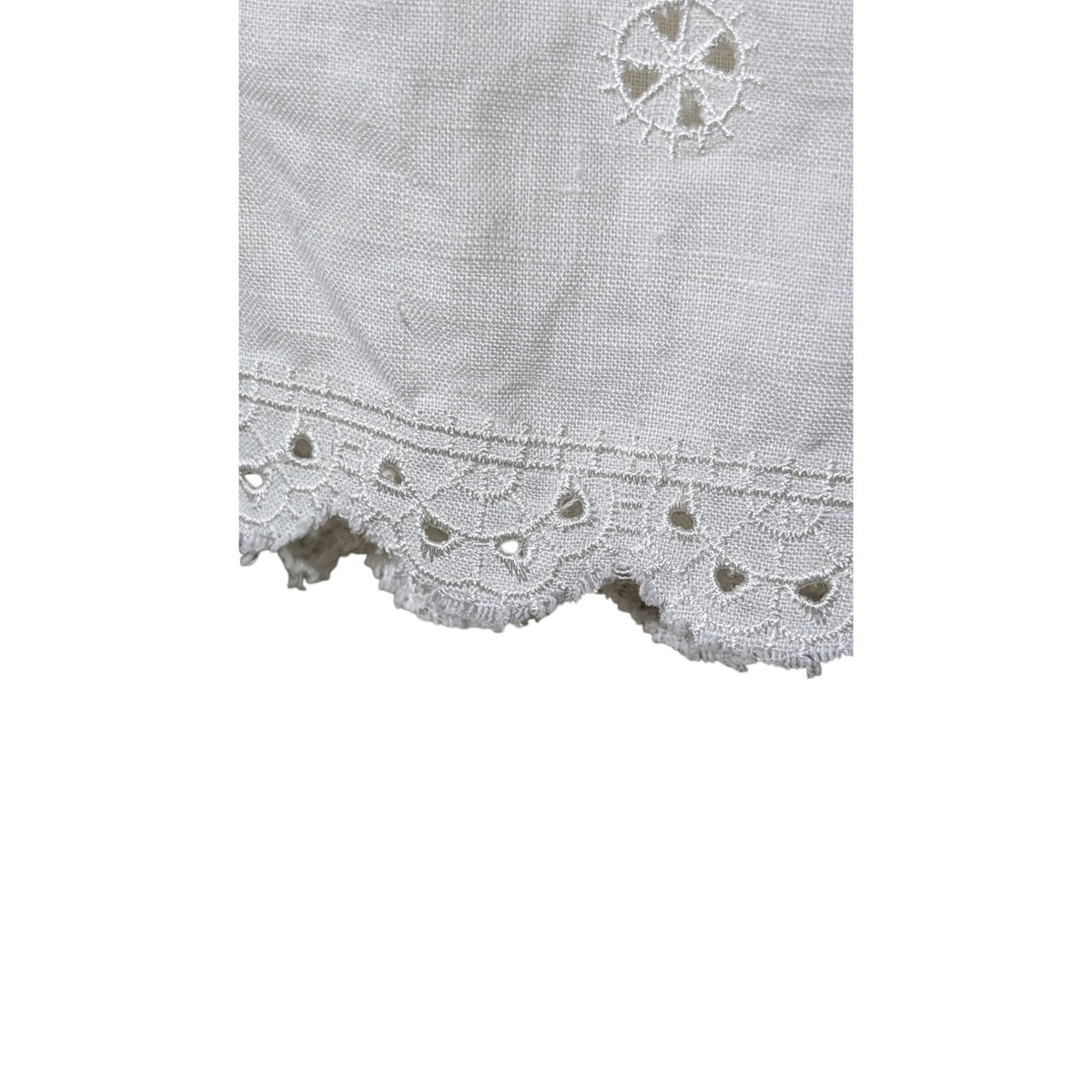 Outfit JPR 100% Pure Linen Cream Eyelet Detailing Button Front Top Womens Sz S