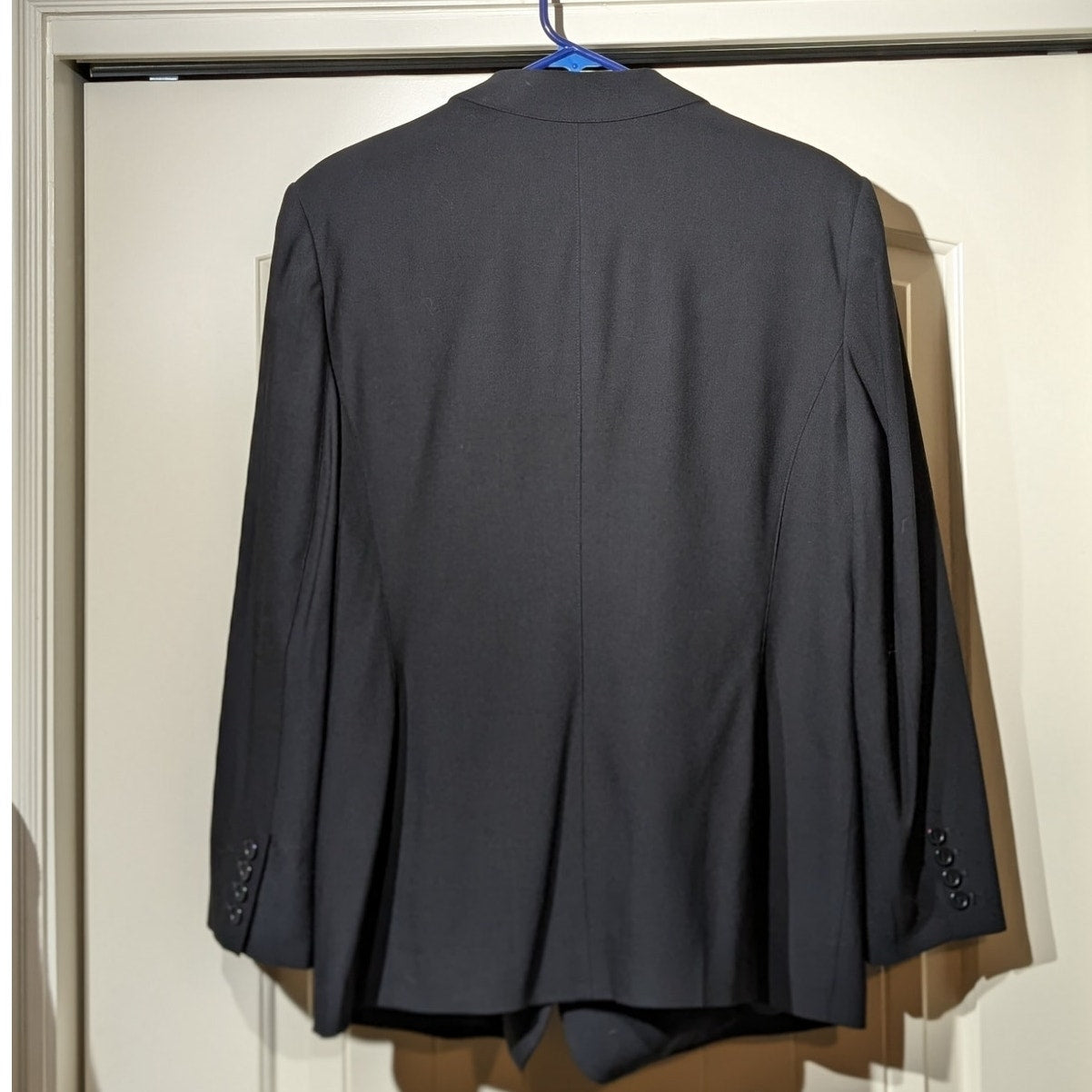 Vintage Black All Season Wool Stretch Lined Classic Blazer Womens Size 12W (0X)