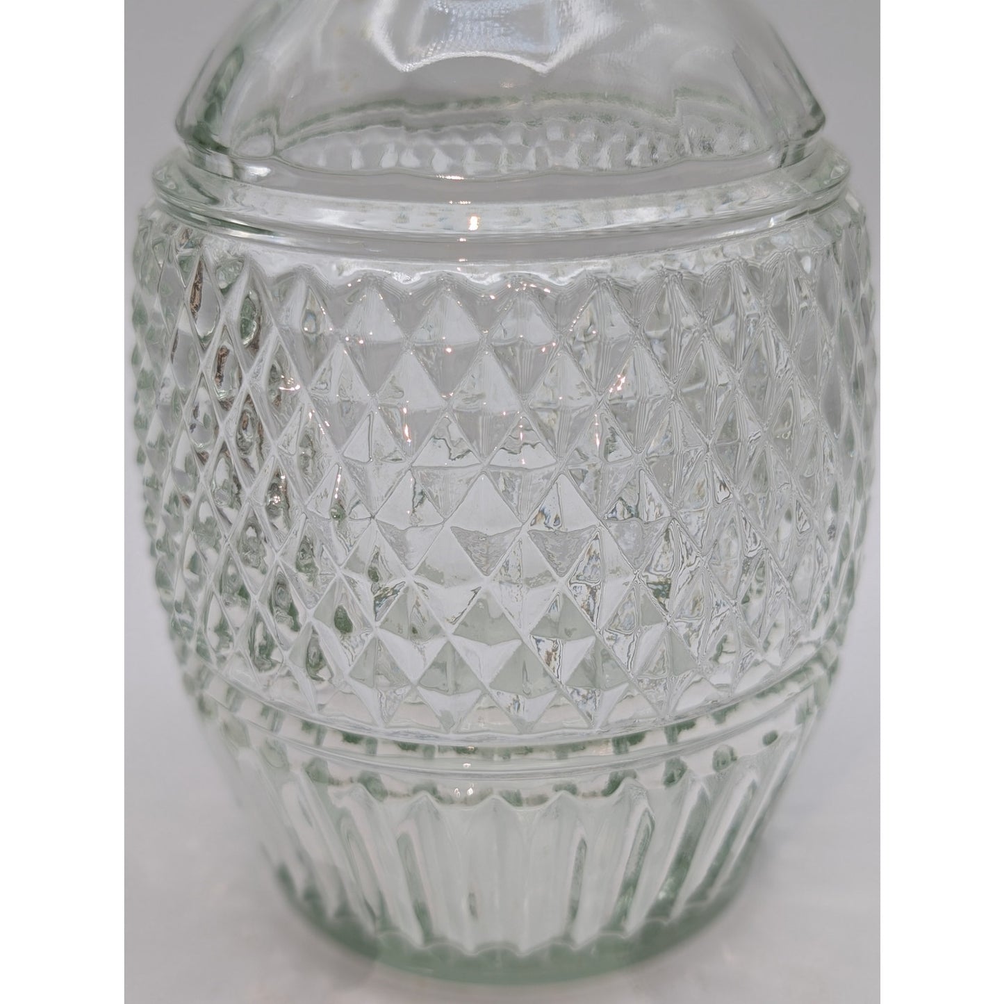 Vintage Diamond Cut Glass Decanter MD -- 1975 Mogen David Bar Wine Bottle
